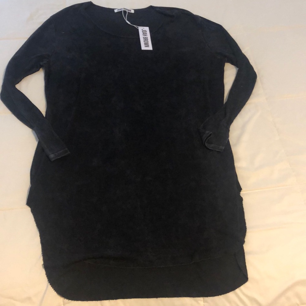 Joah Brown Ribbed Long Tee Shirt/Dress